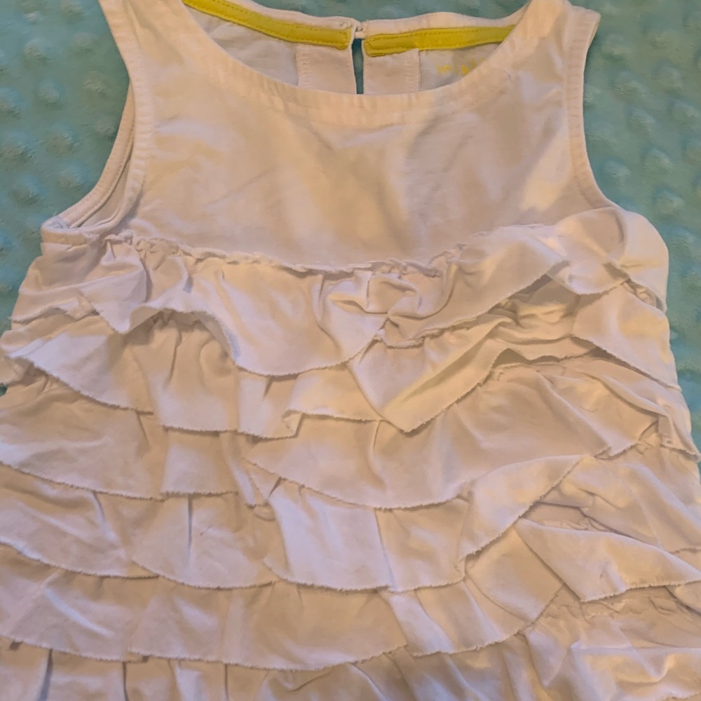 Mini Boden white ruffle tank 3/4